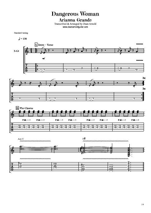 Dangerous Woman tab preview