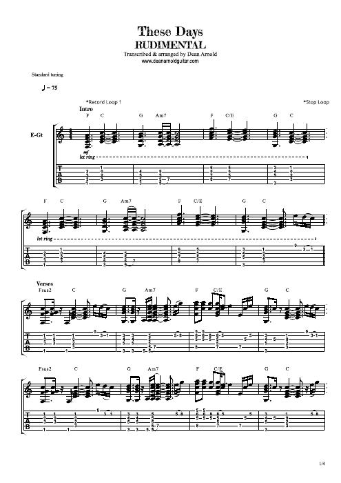 These Days tab preview